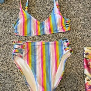 Colorful Striped Swim Set